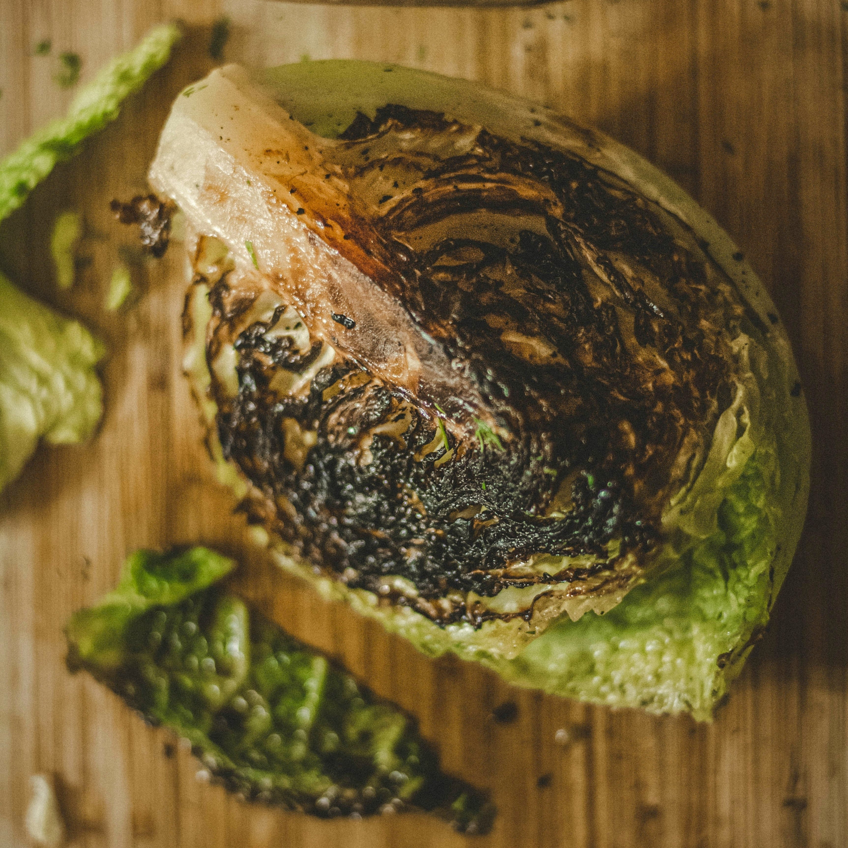 Deeply roasted cabbage with garlic and butter for the Northern kitchen.