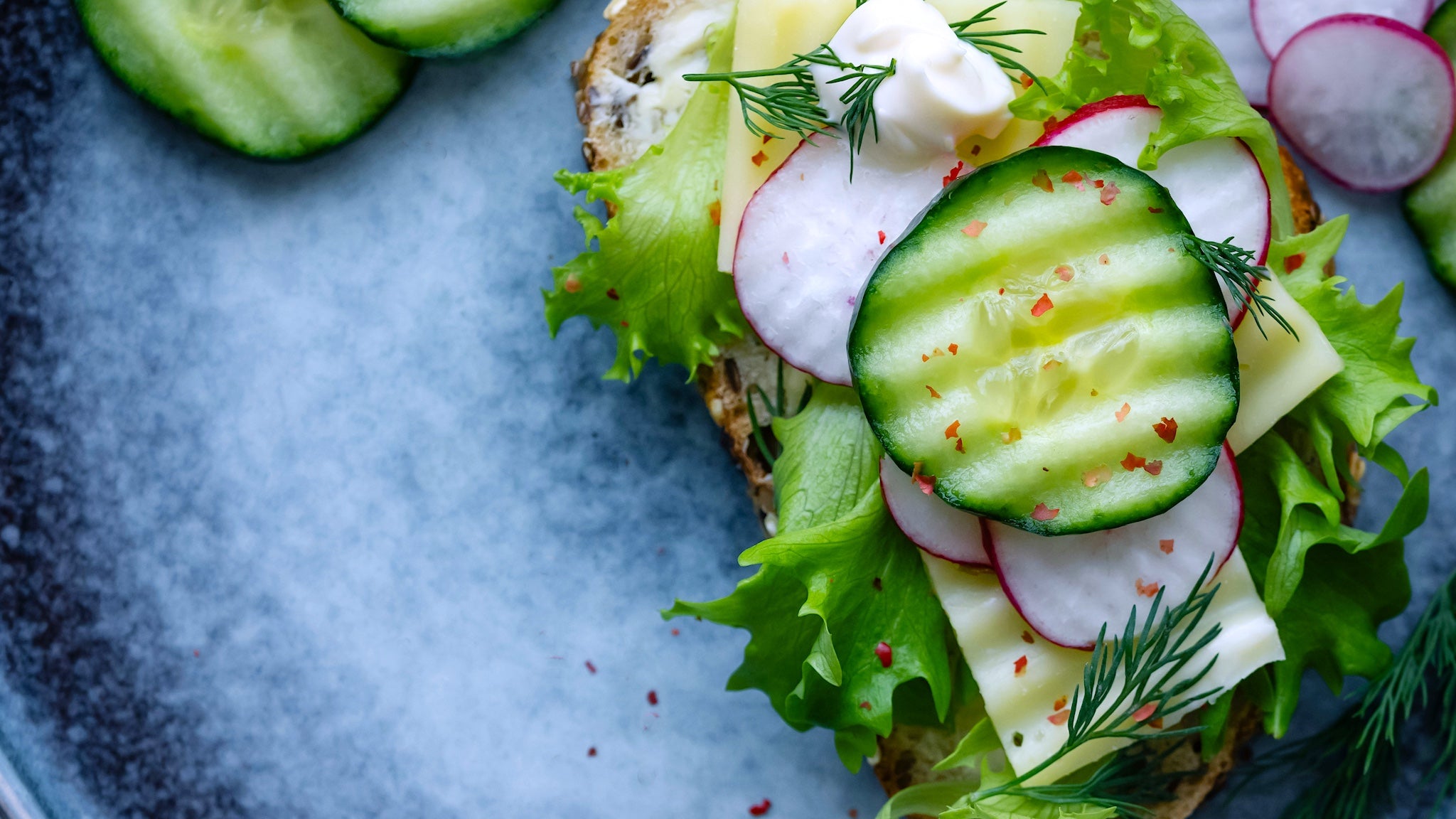 The Boreal Farm Cucumber Radish Open Face Sandwich